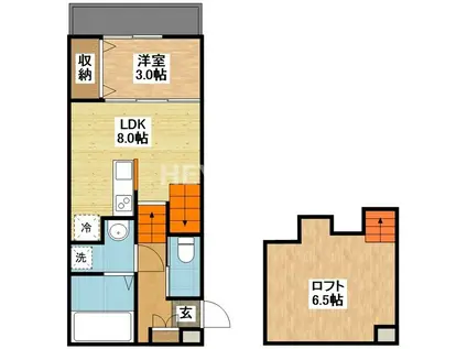 MODERN PALAZZO諫早KAI(1SLDK/1階)の間取り写真