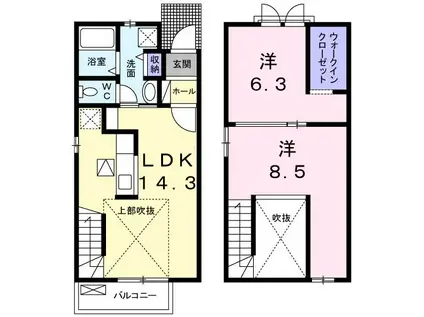 リビエスタII(2LDK/1階)の間取り写真