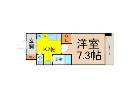 パーク黒川(1K/4階)の間取り写真