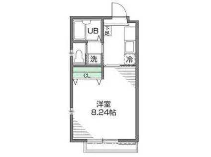 成城サイドヒル(1K/2階)の間取り写真