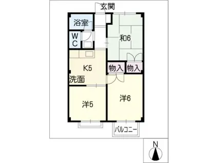 メゾン東方(3K/2階)の間取り写真