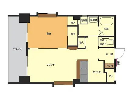 ヴィラコート戸畑元宮(1LDK/6階)の間取り写真