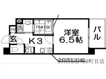 STORKRESIDENCE昭和町(1K/6階)の間取り写真