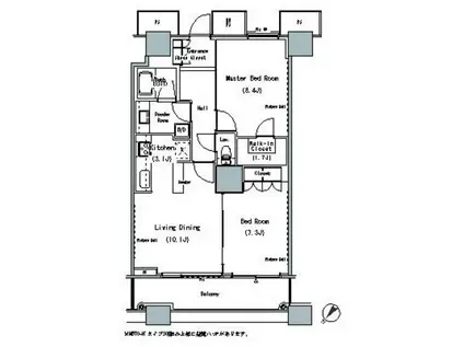 THE TOKYO TOWERS MIDTOWER(2LDK/26階)の間取り写真