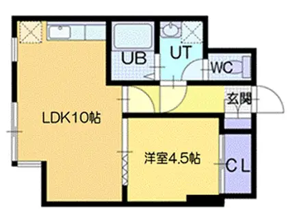 エルムコート(1LDK/5階)の間取り写真