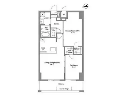 プリマステラ(1SLDK/7階)の間取り写真