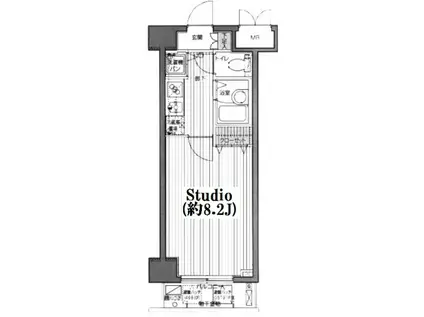 グランド・ガーラ日本橋茅場町(1K/4階)の間取り写真