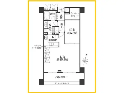横浜ポートサイドパーク(1LDK/9階)の間取り写真