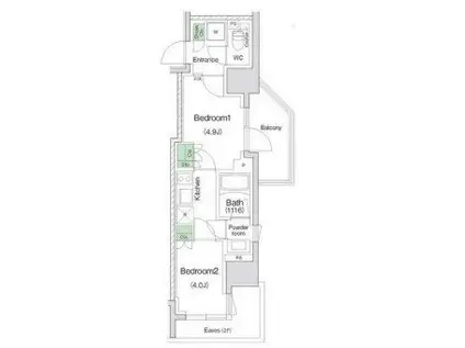 スタイリオ川崎(2K/15階)の間取り写真