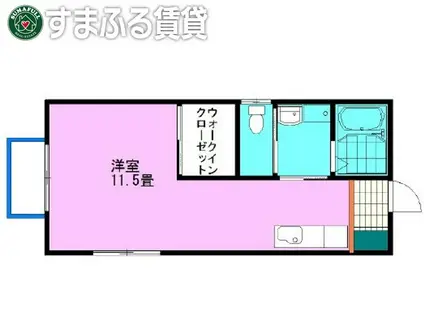 サンライズB(ワンルーム/2階)の間取り写真