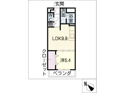 道伯ゴールドヒルズ ローレル(1LDK/4階)の間取り写真