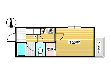 SAMAX PRENDRE(1K/1階)の間取り写真