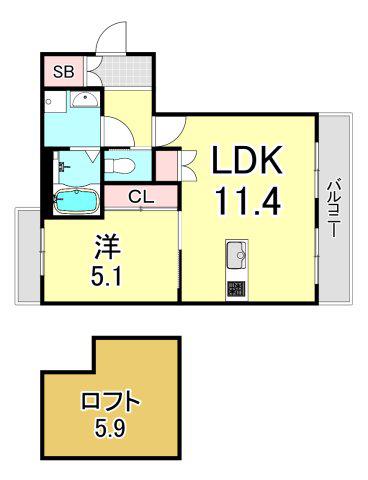 MICA ELENO苦楽園(1LDK/2階)の間取り写真