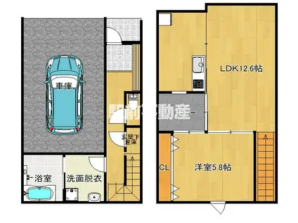 T-REGNO原地蔵(1LDK/1階)の間取り写真