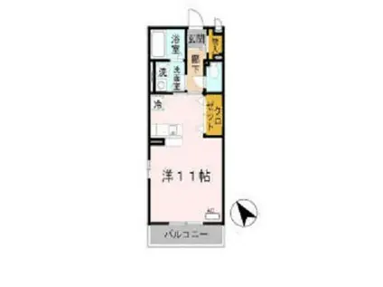 COMFORT紘(ワンルーム/1階)の間取り写真