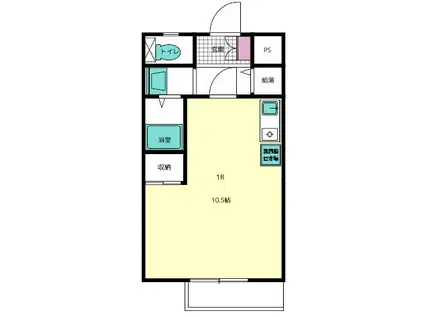 ノース・メゾン・ラ・コリンA棟(1DK/2階)の間取り写真