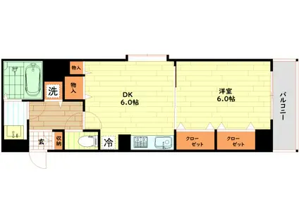 プレサンス御幣島ステーションフロント(1DK/3階)の間取り写真