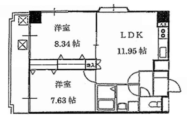 アルテッツァ紺屋町(2LDK/9階)の間取り写真