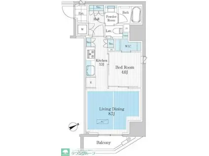 パークアクシス浅草橋II(1LDK/10階)の間取り写真