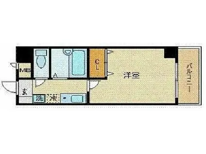 パレドール九段下(1K/9階)の間取り写真