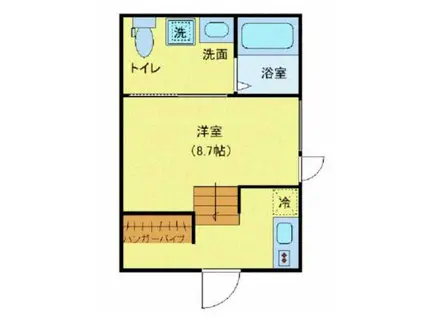 小田急線 代々木上原駅 徒歩9分 3階建 築7年(ワンルーム/1階)の間取り写真