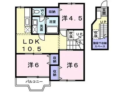 ガーデンハイムN(3LDK/2階)の間取り写真