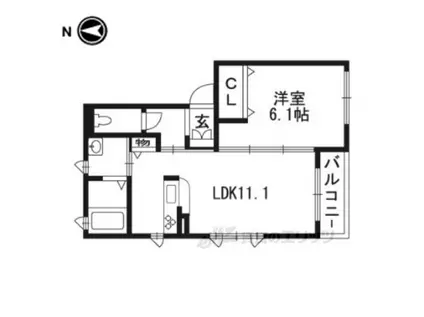 LO PASEO BIEN(1LDK/1階)の間取り写真