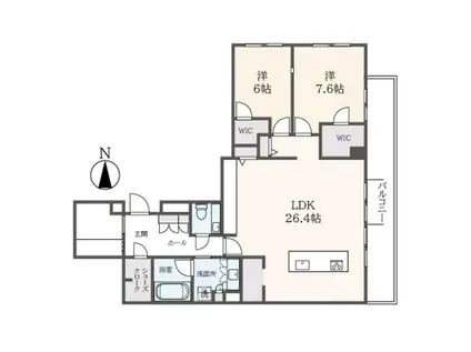 ブルーノ明大前(2SLDK/4階)の間取り写真