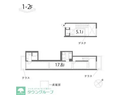 33 1/3 RPM SIDE(1LDK/1階)の間取り写真