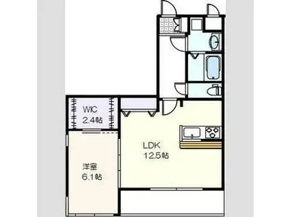 ディアコート笹塚(1LDK/1階)の間取り写真