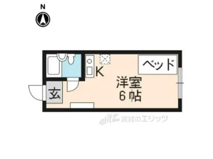カレッジアンハウス玄琢(ワンルーム/2階)の間取り写真
