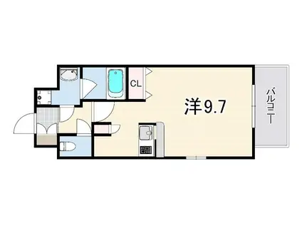 エイペックス神戸みなと元町COASTLINE(1K/10階)の間取り写真