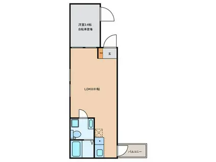 ガレット学研都市(1LDK/3階)の間取り写真