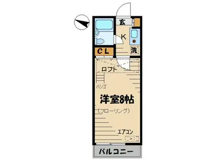 アメニティーハウス(1K/2階)の間取り写真