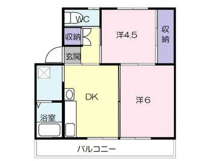 ヴィラナリー本郷 I号棟(2DK/5階)の間取り写真