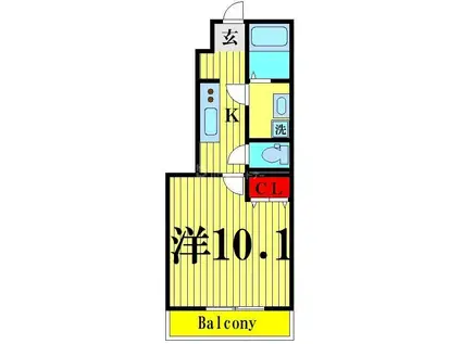 SWEET GRASS(1K/1階)の間取り写真