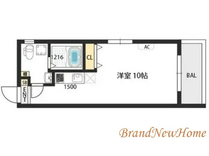 マーヴェリック堺東(ワンルーム/2階)の間取り写真