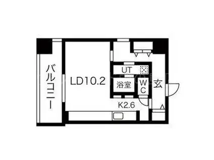 F006(1K/8階)の間取り写真