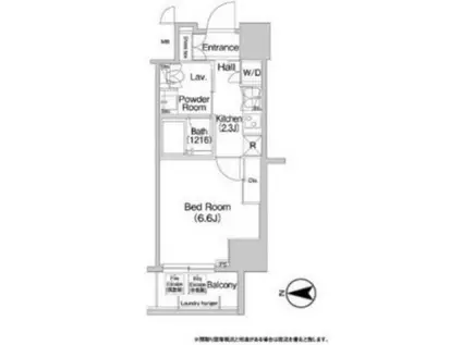 コンフォリア麻布イースト(1K/9階)の間取り写真