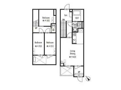 GRANPASEO駒場東大前(3LDK/2階)の間取り写真