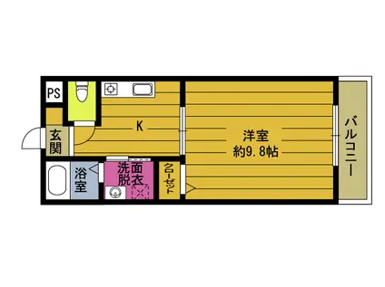 アディー D(1K/2階)の間取り写真