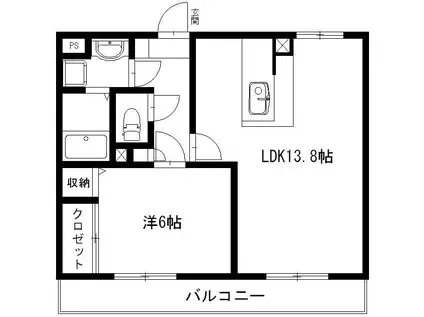 エルフィーネ(1LDK/3階)の間取り写真