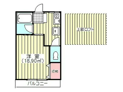 ロミーナA棟(1K/2階)の間取り写真