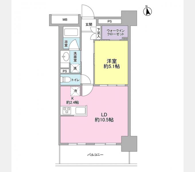 スタイリオ品川中延(1LDK/4階)の間取り写真