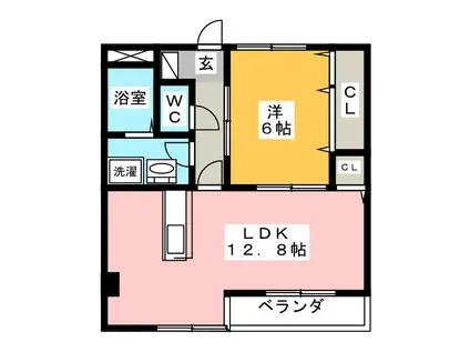 マルトミビル(1LDK/2階)の間取り写真