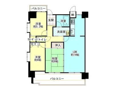 ダイアパレスローズガーデン光南町(3LDK/10階)の間取り写真