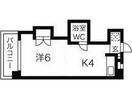 エルムハイデンス(1DK/7階)の間取り写真