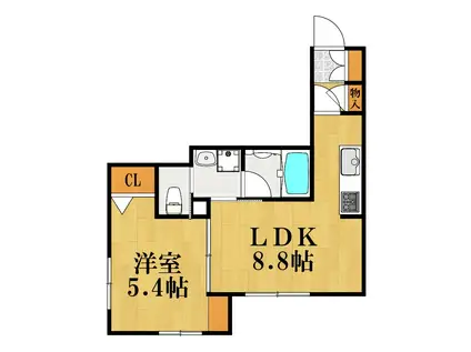 ウエスチングハウスS(1LDK/1階)の間取り写真