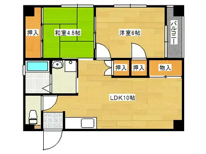 シートピア井口台(2LDK/1階)の間取り写真
