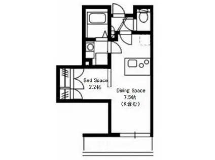 グリーンコート二子玉川(1DK/1階)の間取り写真